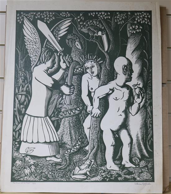 William Kermode, wood engraving, The Fruit of The Tree, signed in pencil, 16/50 56 x 46cm, unframed